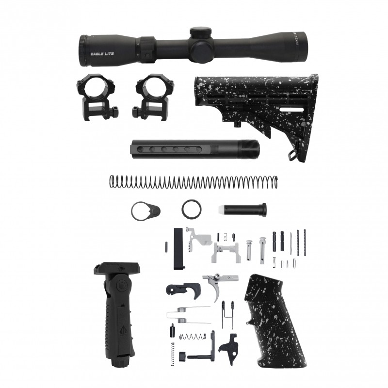 AR-15 .223 Wylde 18" Barrel W/ 16'' Handguard | ''BLK-S-SPLATTER-V2'' Carbine Kit AR-15 .223 Wylde 18" Barrel W/ 16'' Handguard | ''BLK-S-SPLATTER-V2'' Carbine Kit