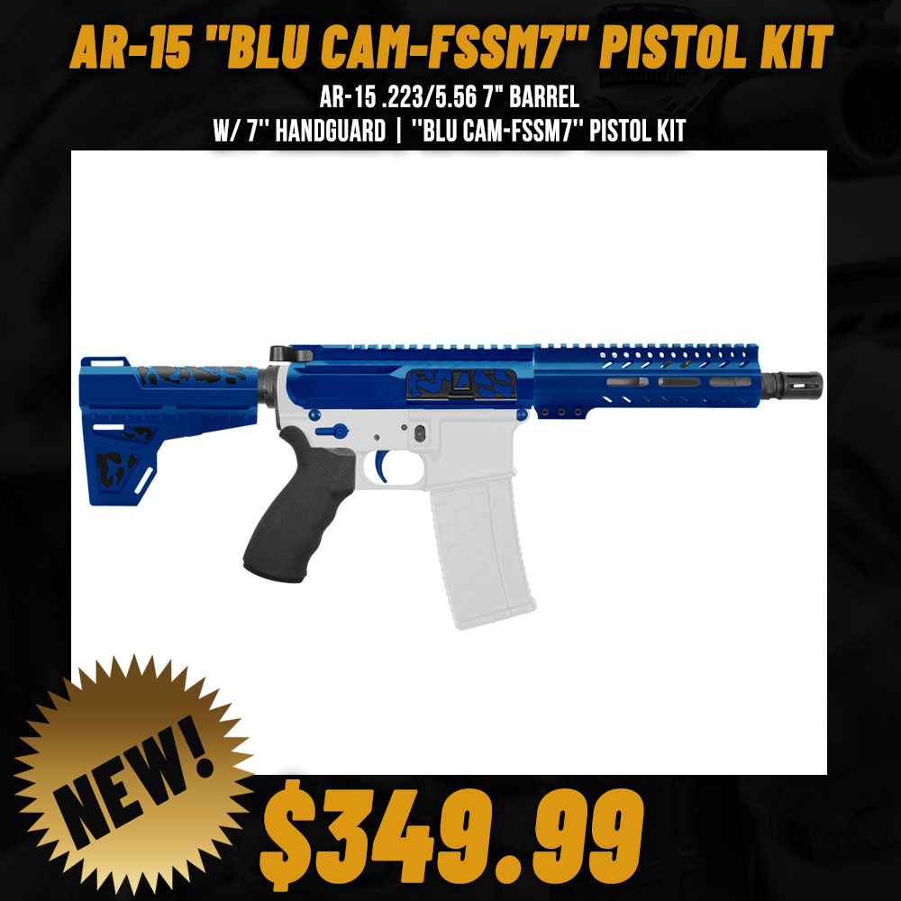 AR-15 .223/5.56 7" BARREL W/ 7'' HANDGUARD | ''BLU CAM-FSSM7'' PISTOL KIT