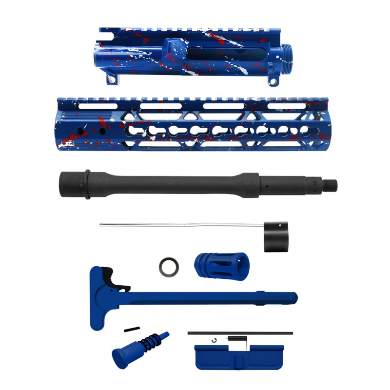 AR-15 .223/5.56 10" Barrel W/ 10'' Handguard | ''BLU-RW-SPLATTER'' Pistol Kit AR-15 .223/5.56 10" Barrel W/ 10'' Handguard | ''BLU-RW-SPLATTER'' Pistol Kit