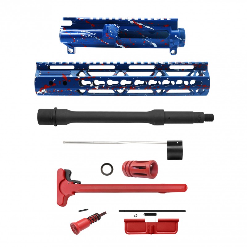 AR-15 .223/5.56 10" Barrel W/ 10'' Handguard | ''BLU-RW-SPLATTER'' Pistol Kit AR-15 .223/5.56 10" Barrel W/ 10'' Handguard | ''BLU-RW-SPLATTER'' Pistol Kit