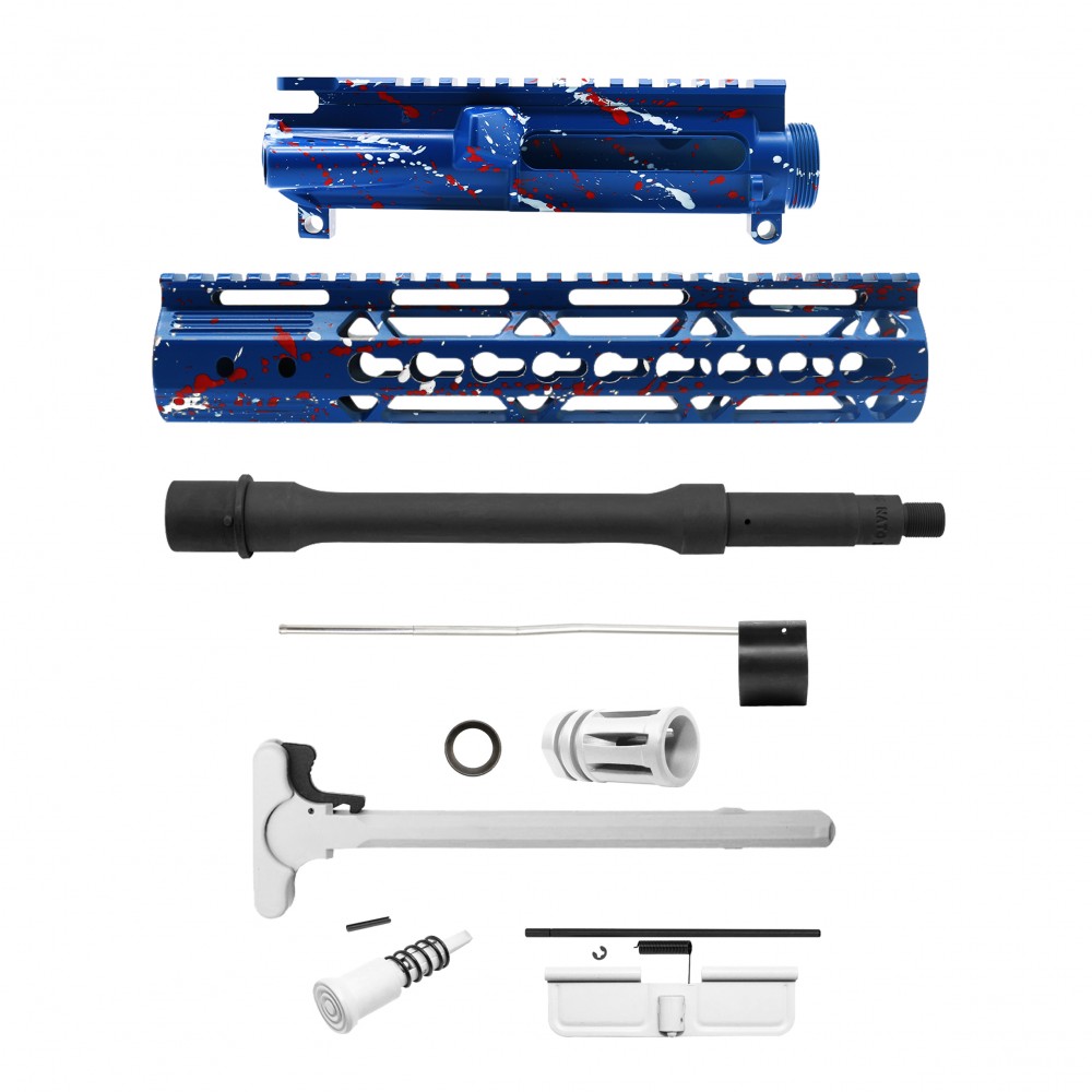 AR-15 .223/5.56 10" Barrel W/ 10'' Handguard | ''BLU-RW-SPLATTER'' Pistol Kit AR-15 .223/5.56 10" Barrel W/ 10'' Handguard | ''BLU-RW-SPLATTER'' Pistol Kit