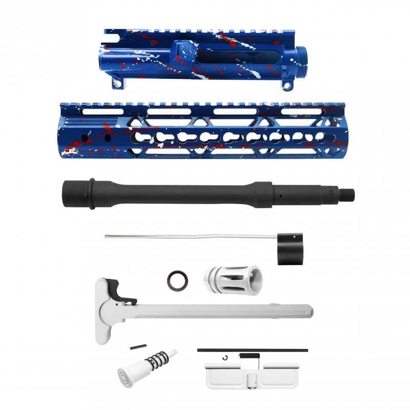 AR-15 .223/5.56 10" Barrel W/ 10'' Handguard | ''BLU-RW-SPLATTER'' Pistol Kit AR-15 .223/5.56 10" Barrel W/ 10'' Handguard | ''BLU-RW-SPLATTER'' Pistol Kit