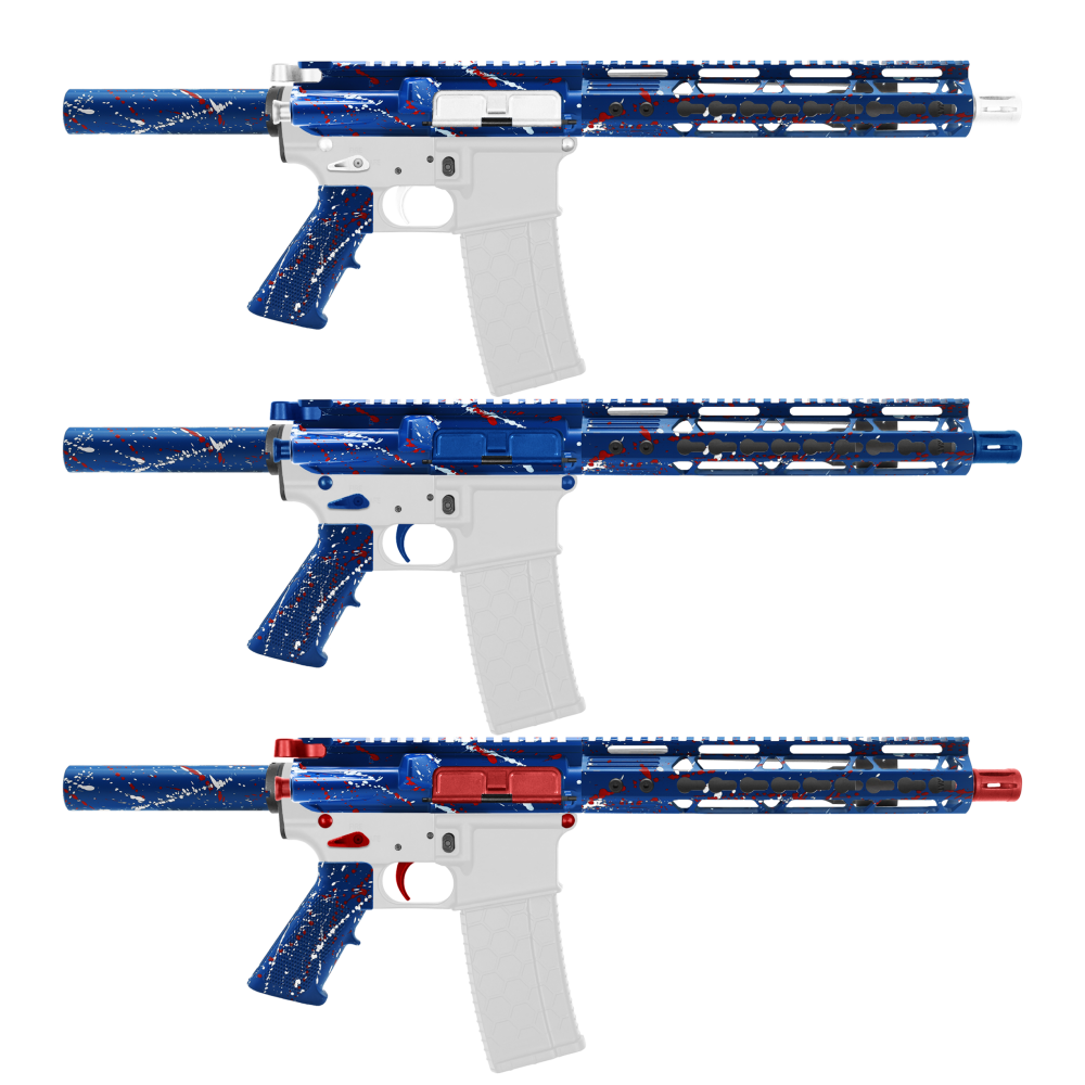 AR-15 .223/5.56 10" Barrel W/ 10'' Handguard | ''BLU-RW-SPLATTER'' Pistol Kit AR-15 .223/5.56 10" Barrel W/ 10'' Handguard | ''BLU-RW-SPLATTER'' Pistol Kit