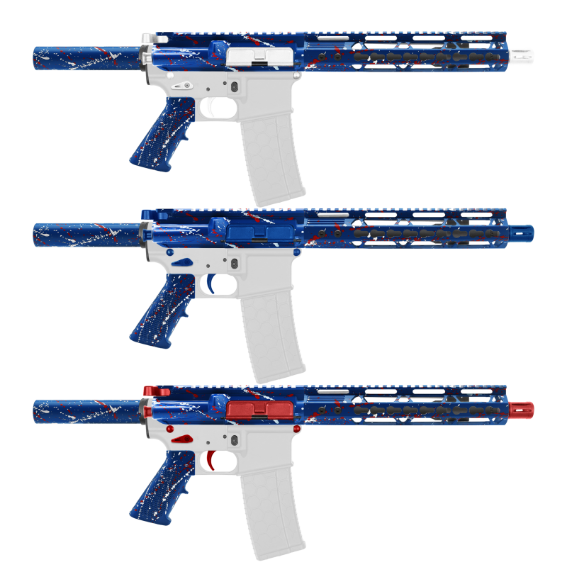 AR-15 .223/5.56 10" Barrel W/ 10'' Handguard | ''BLU-RW-SPLATTER'' Pistol Kit AR-15 .223/5.56 10" Barrel W/ 10'' Handguard | ''BLU-RW-SPLATTER'' Pistol Kit