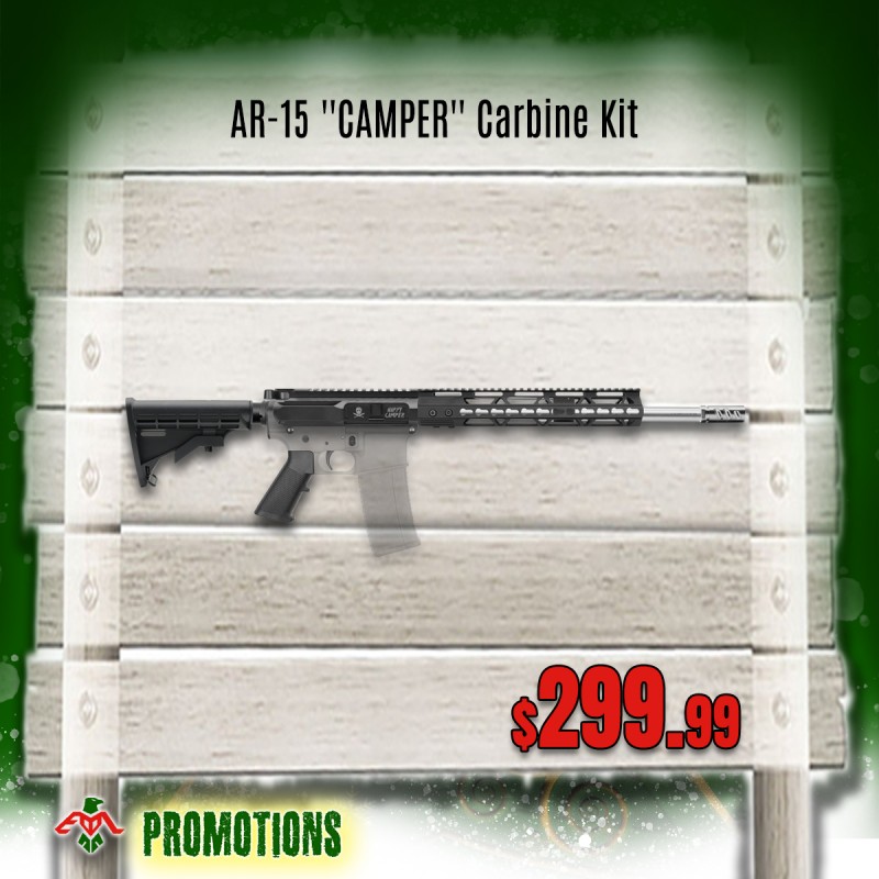 AR-15 .223/5.56 16" Stainless Steel Barrel W/ 12" Handguard Option | ''CAMPER'' Carbine Kit