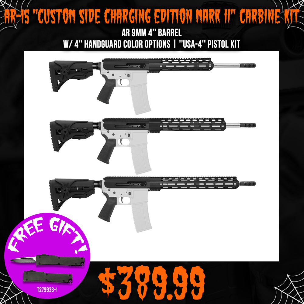 AR-15 .223/5.56 16" Barrel W/12'' 15" Handguard Option | AR-15 ''CUSTOM SIDE CHARGING EDITION MARK II'' Carbine Kit AR-15 .223/5.56 16" Barrel W/12'' 15" Handguard Option | AR-15 ''CUSTOM SIDE CHARGING EDITION MARK II'' Carbine Kit