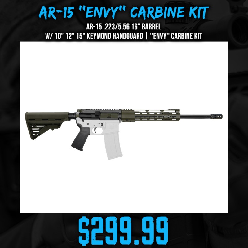 AR-15 .223/5.56 16" Barrel W/ 10" 12" 15" Keymond Handguard | ''ENVY'' Carbine Kit