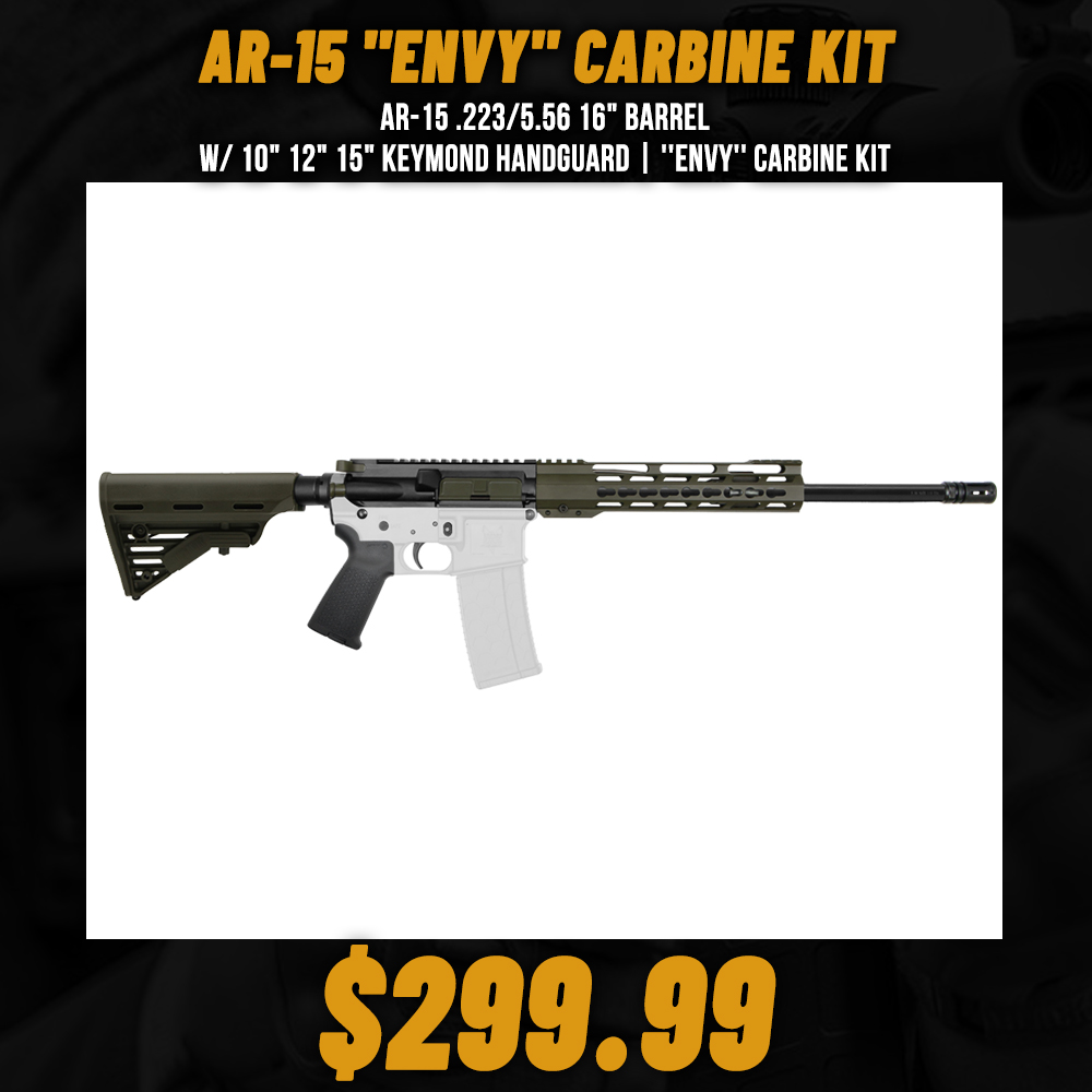 AR-15 .223/5.56 16" Barrel W/ 10" 12" 15" Keymond Handguard | ''ENVY'' Carbine Kit