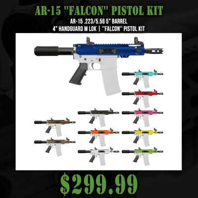 AR-15 .223/5.56 5" Barrel 4" Handguard M Lok| ''FALCON'' Pistol Kit