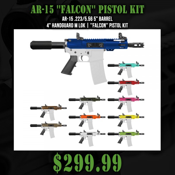 AR-15 .223/5.56 5" Barrel 4" Handguard M Lok| ''FALCON'' Pistol Kit