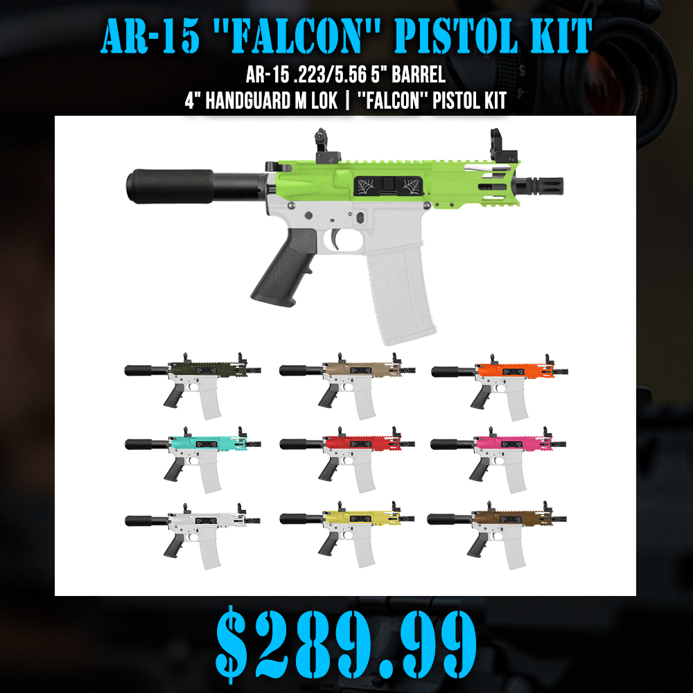 AR-15 .223/5.56 5" Barrel 4" Handguard M Lok| ''FALCON'' Pistol Kit AR-15 .223/5.56 5" Barrel 4" Handguard M Lok| ''FALCON'' Pistol Kit