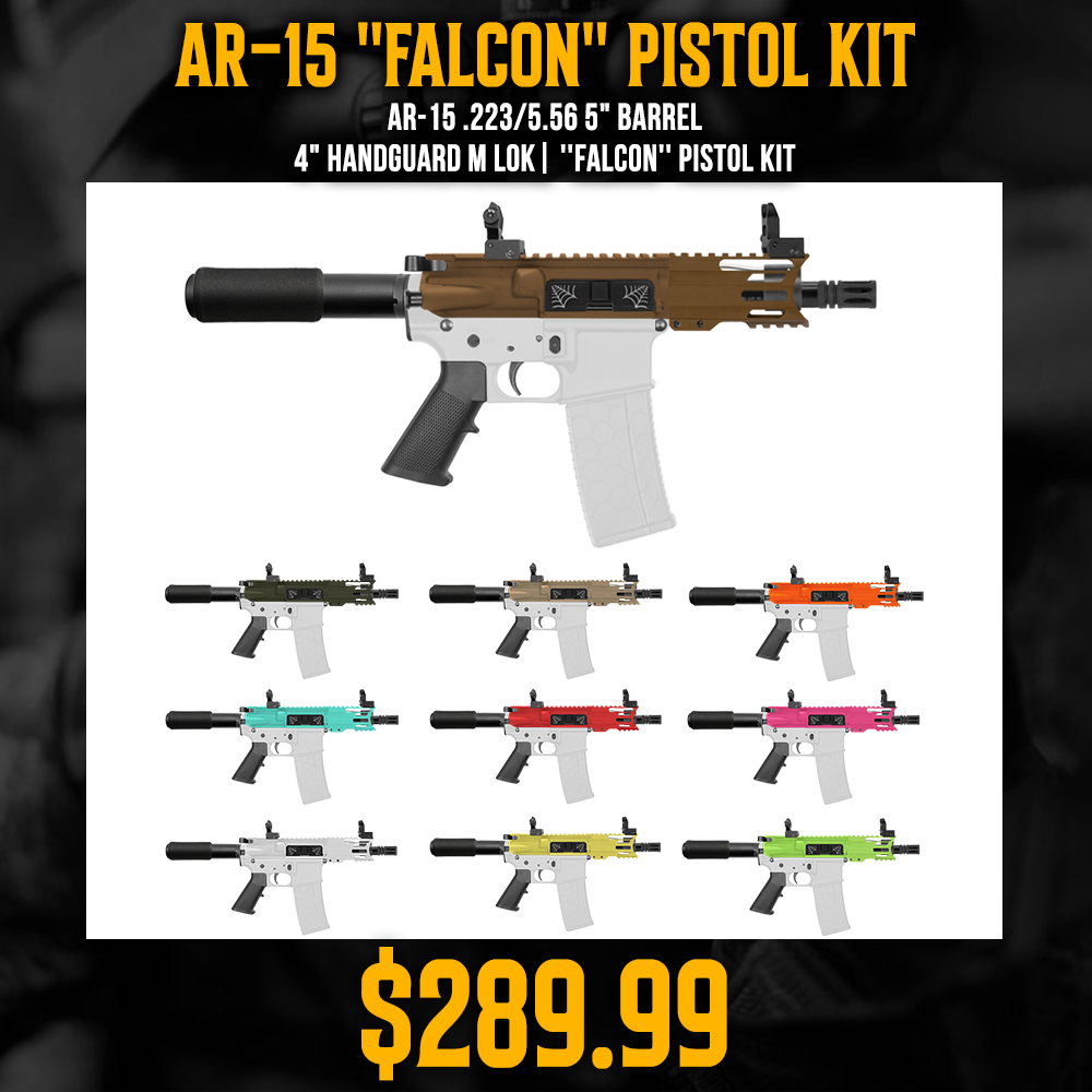 AR-15 .223/5.56 5" Barrel 4" Handguard M Lok| ''FALCON'' Pistol Kit AR-15 .223/5.56 5" Barrel 4" Handguard M Lok| ''FALCON'' Pistol Kit