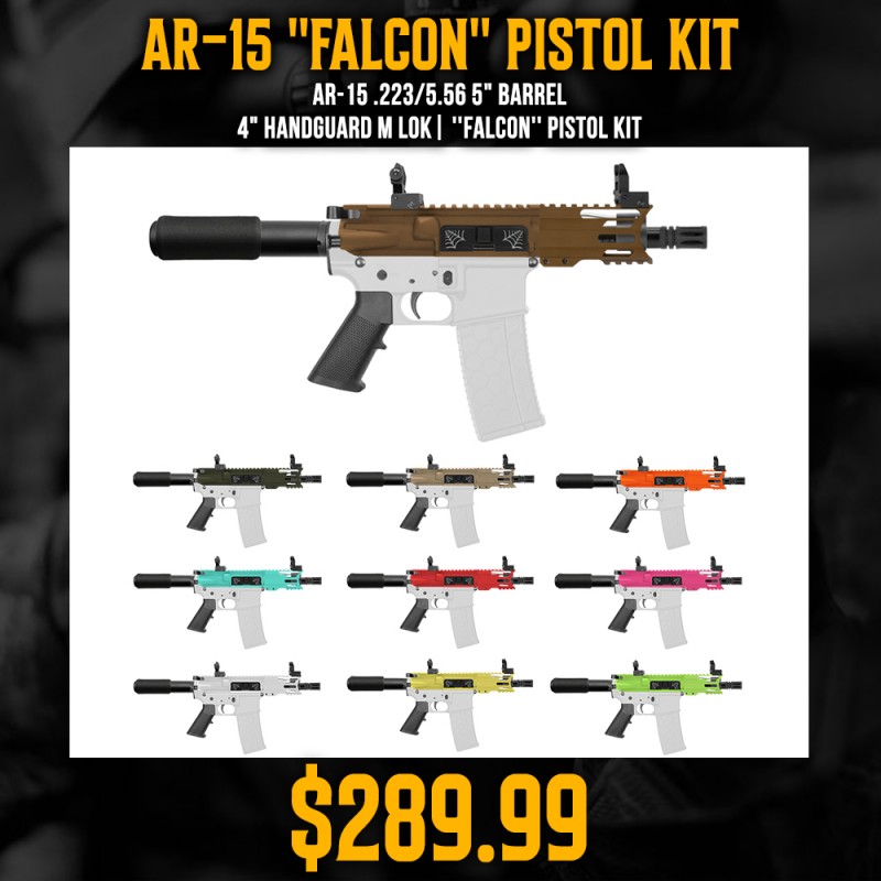 AR-15 .223/5.56 5" Barrel 4" Handguard M Lok| ''FALCON'' Pistol Kit AR-15 .223/5.56 5" Barrel 4" Handguard M Lok| ''FALCON'' Pistol Kit