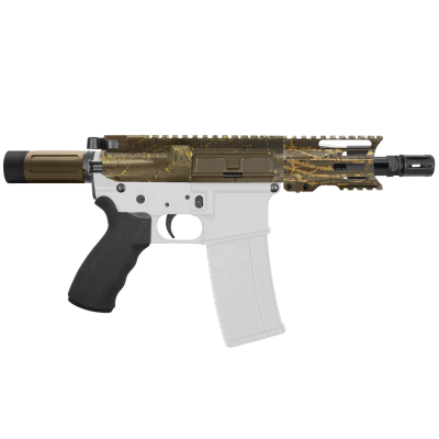 AR-15 .223/5.56 5" Barrel W/ 4'' Handguard | ''FDE SPLATTER -4'' Pistol Kit