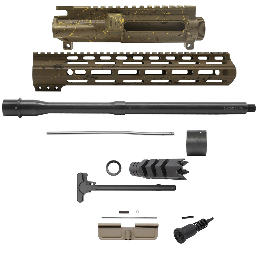 AR-15 .223/5.56 16" Barrel  W/ 12'' Handguard | ''FDE SPLATTER MARK II'' Carbine Kit