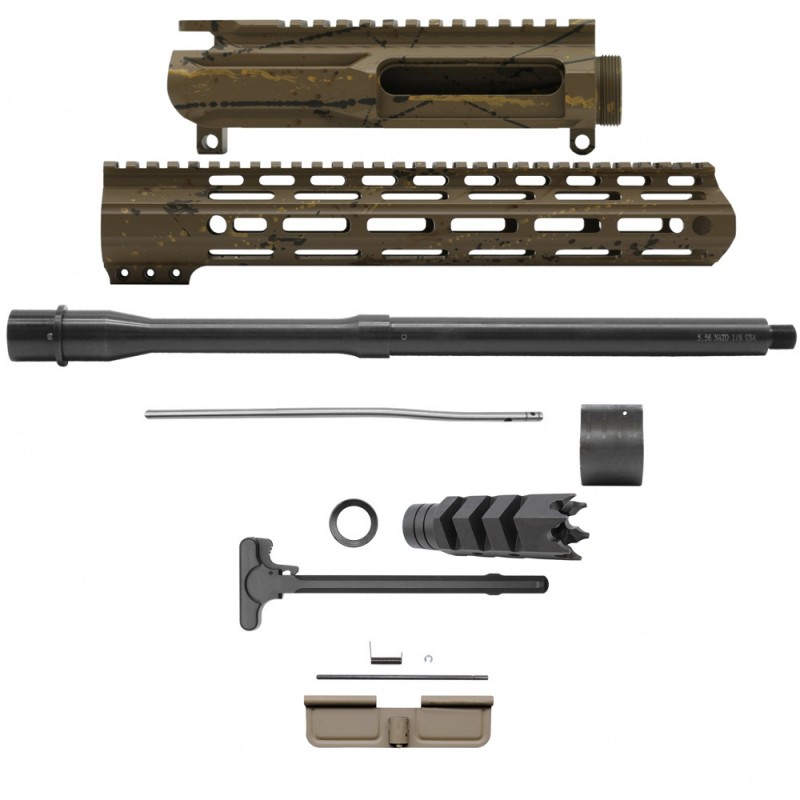 AR-15 .223/5.56 16" Barrel  W/ 12'' Handguard | ''FDE SPLATTER MARK II'' Carbine Kit