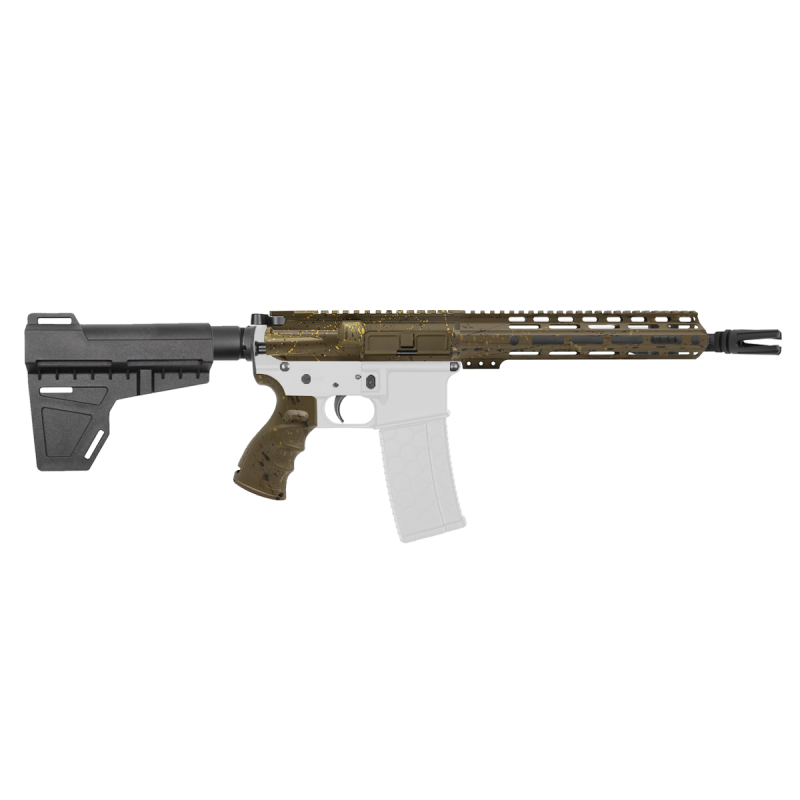 AR-15 .223/5.56 10" Barrel  W/ 10'' Handguard | ''FDE SPLATTER MARK II'' Pistol Kit