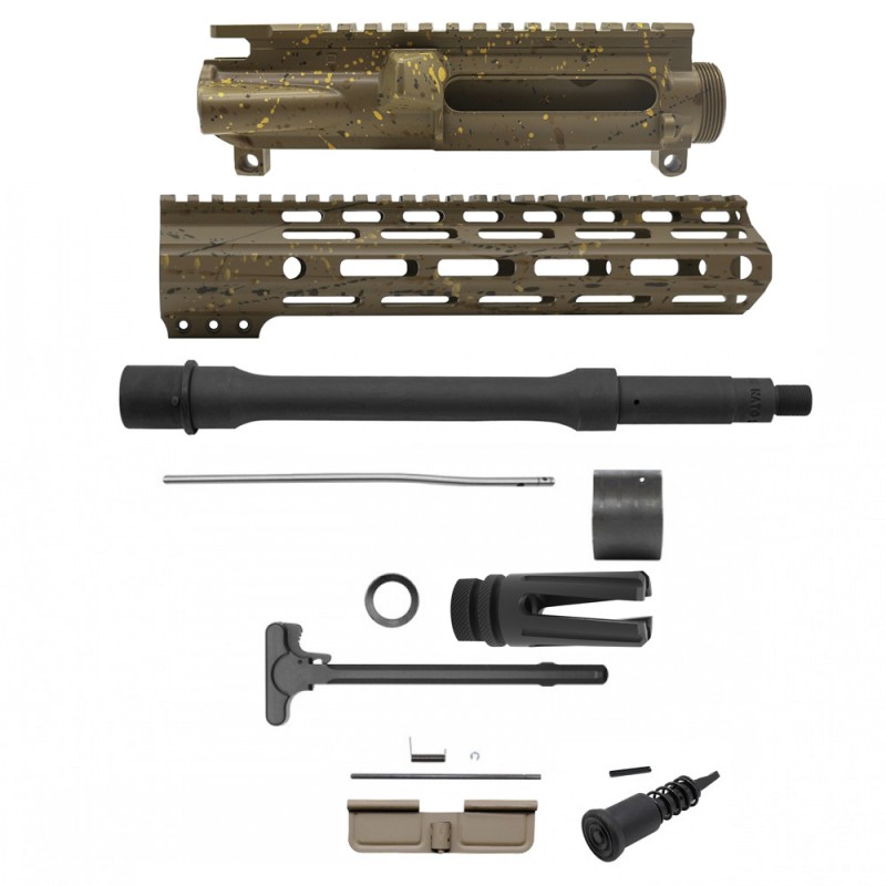 AR-15 .223/5.56 10" Barrel  W/ 10'' Handguard | ''FDE SPLATTER MARK II'' Pistol Kit