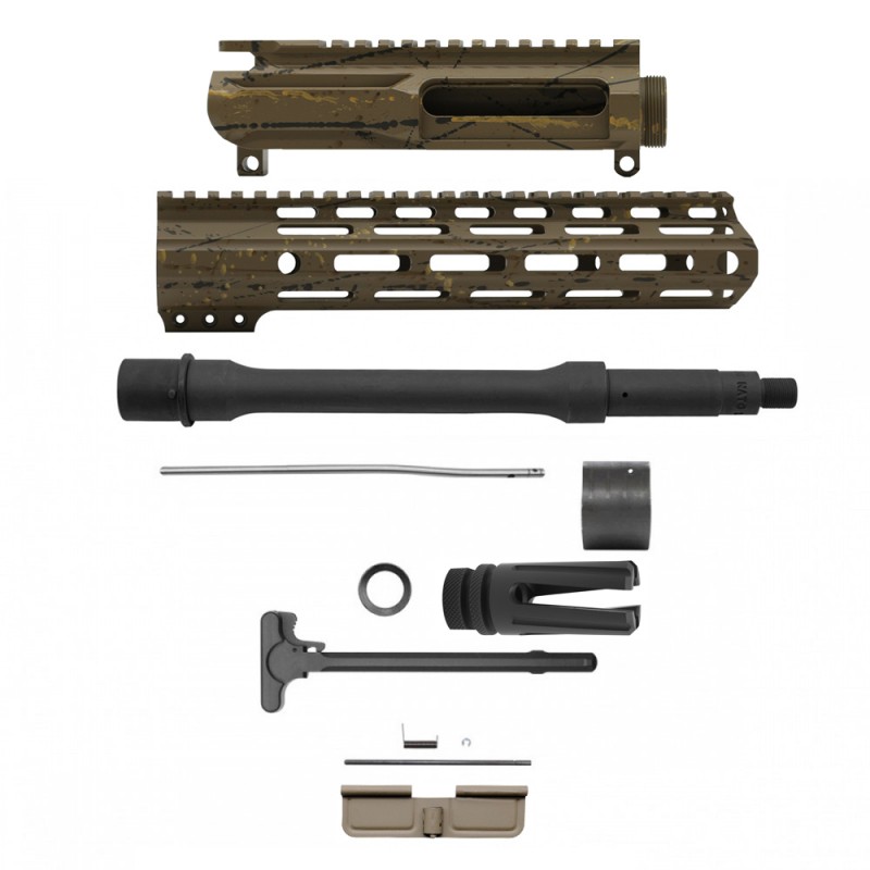 AR-15 .223/5.56 10" Barrel  W/ 10'' Handguard | ''FDE SPLATTER MARK II'' Pistol Kit