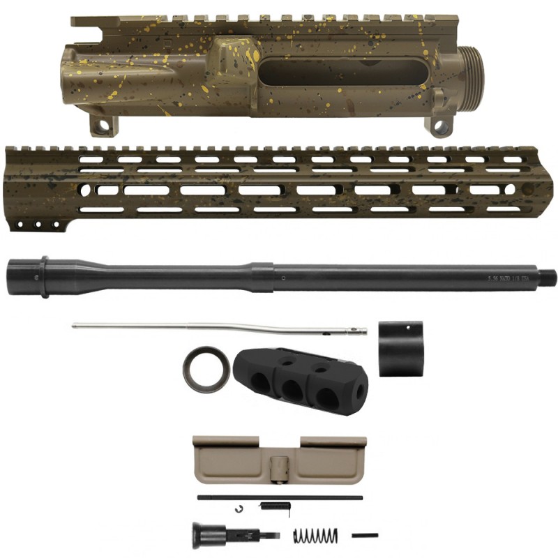 AR-15 .223/5.56 16" Barrel  W/ 15'' Handguard | ''FDE SPLATTER MARK III'' Carbine Kit