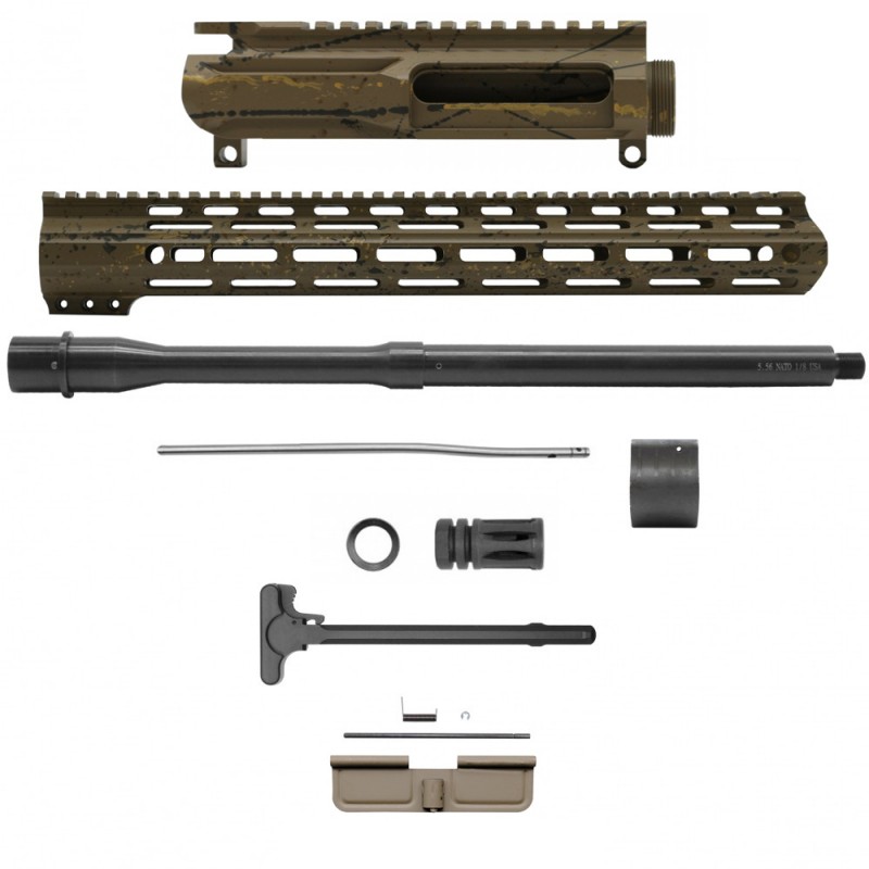 AR-15 .223/5.56 16" Barrel  W/ 15'' Handguard | ''FDE SPLATTER'' Carbine Kit
