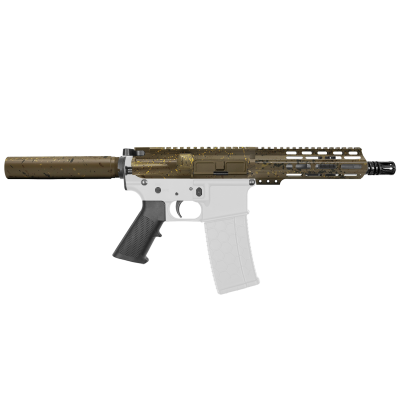 AR-15 .223/5.56 7" Barrel  W/ 7'' Handguard | ''FDE SPLATTER'' Pistol Kit