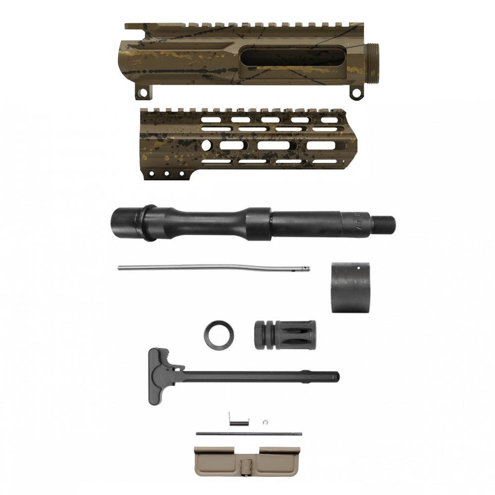 AR-15 .223/5.56 7" Barrel  W/ 7'' Handguard | ''FDE SPLATTER'' Pistol Kit