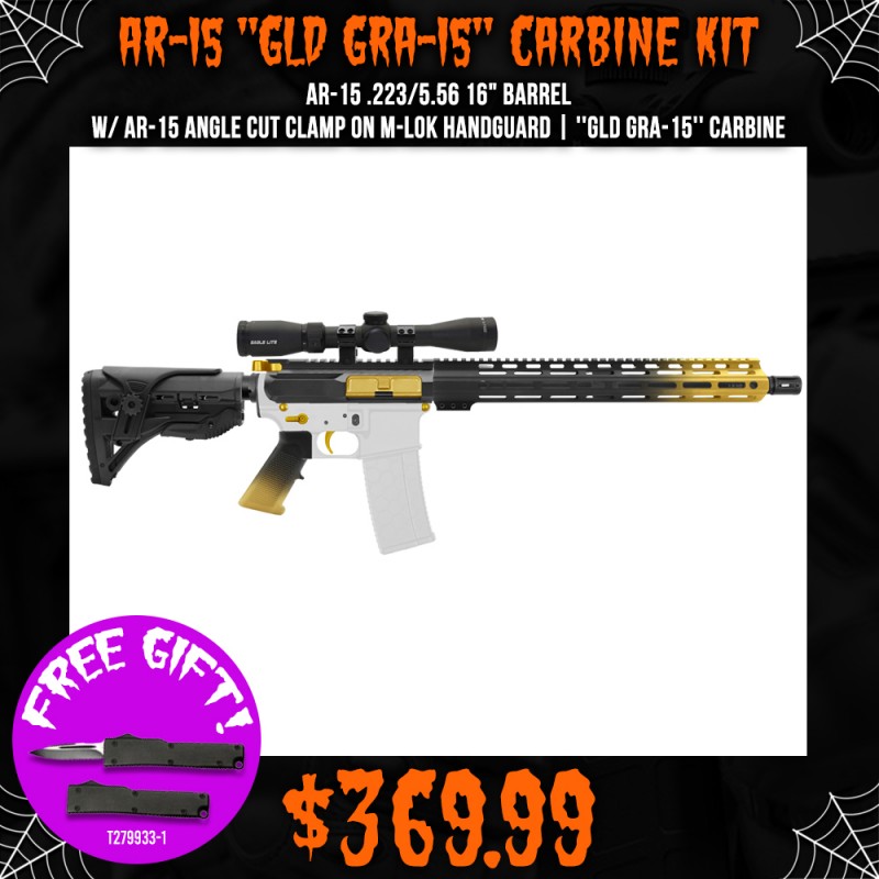 AR-15 .223/5.56 16" BARREL W/ AR-15 ANGLE CUT CLAMP ON M-LOK HANDGUARD | ''GLD GRA-15'' CARBINE KIT