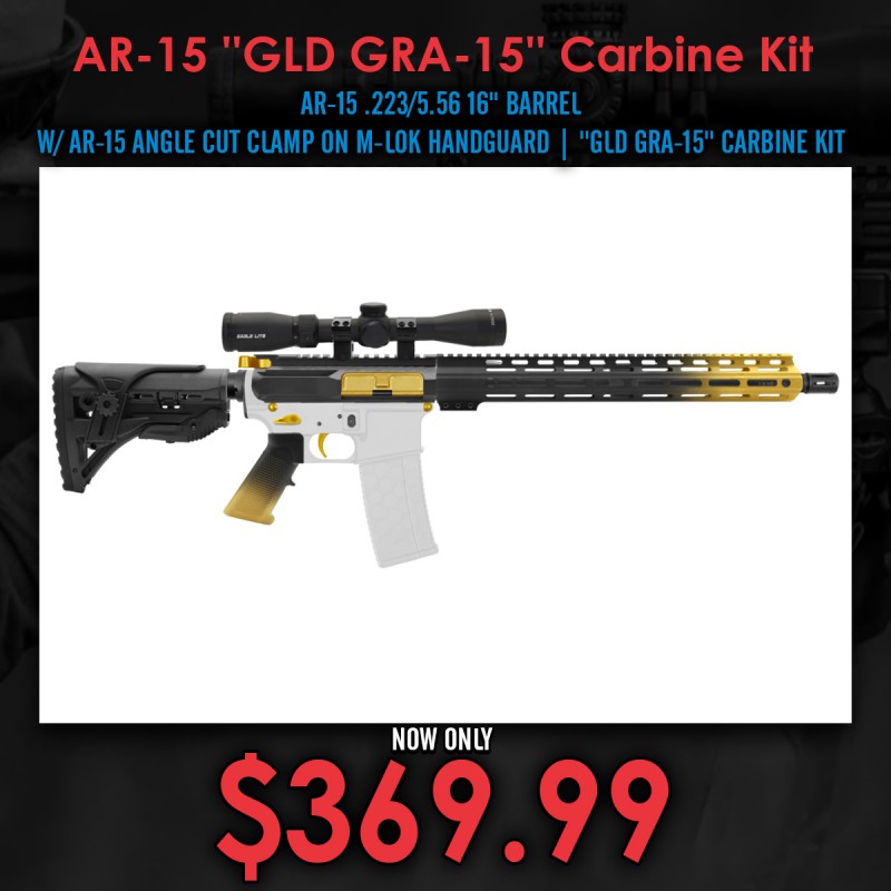 AR-15 .223/5.56 16" BARREL W/ AR-15 ANGLE CUT CLAMP ON M-LOK HANDGUARD | ''GLD GRA-15'' CARBINE KIT