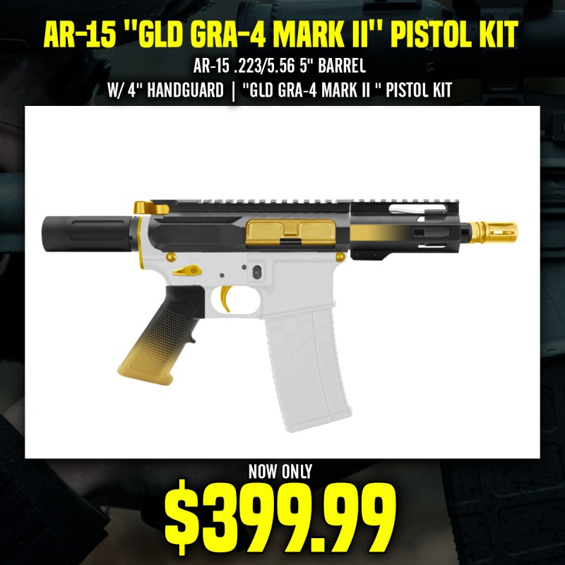 AR-15 .223/5.56 5" BARREL W/ 4'' HANDGUARD | ''GLD GRA-4 MARK II '' PISTOL KIT