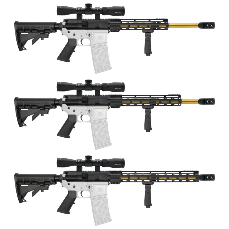 AR-15 .223/5.56 16" TiN Barrel W/ 10'' 12" 15" M Lok Handguard Option| "GOLD BULLION" Carbine Kit