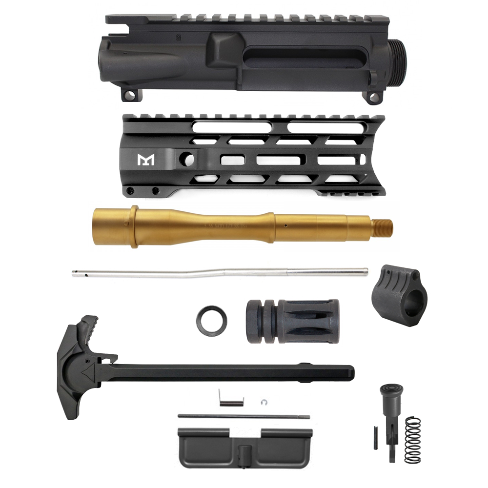  AR-15 7" TiN Barrel W/ 7'' Combat Modular M-Lok Handguard “C” Cut| ''GOLD NUGGET'' Pistol Kit