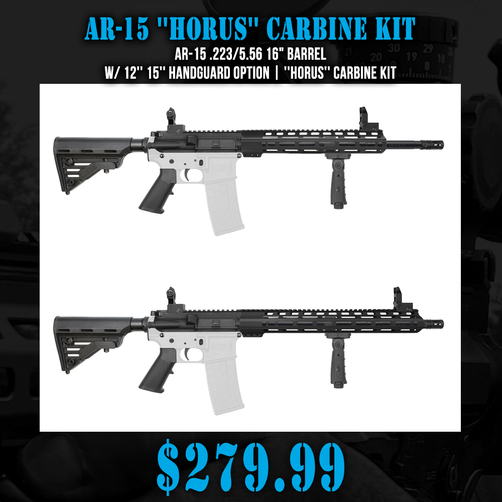AR-15 .223/5.56 16" Barrel  W/ 12'' 15'' Handguard Option | ''HORUS'' Carbine Kit
