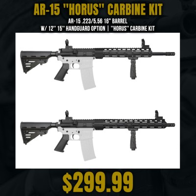 AR-15 .223/5.56 16" Barrel  W/ 12'' 15'' Handguard Option | ''HORUS'' Carbine Kit