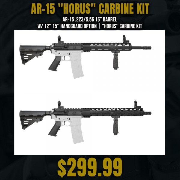 AR-15 .223/5.56 16" Barrel  W/ 12'' 15'' Handguard Option | ''HORUS'' Carbine Kit