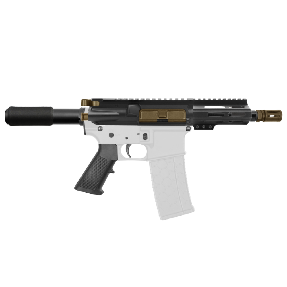 AR-15 .223/5.56 5" Barrel W/ 4" M Lok Handguard and Color Accessory Options| "IZEL" Pistol Kit AR-15 .223/5.56 5" Barrel W/ 4" M Lok Handguard and Color Accessory Options| "IZEL" Pistol Kit