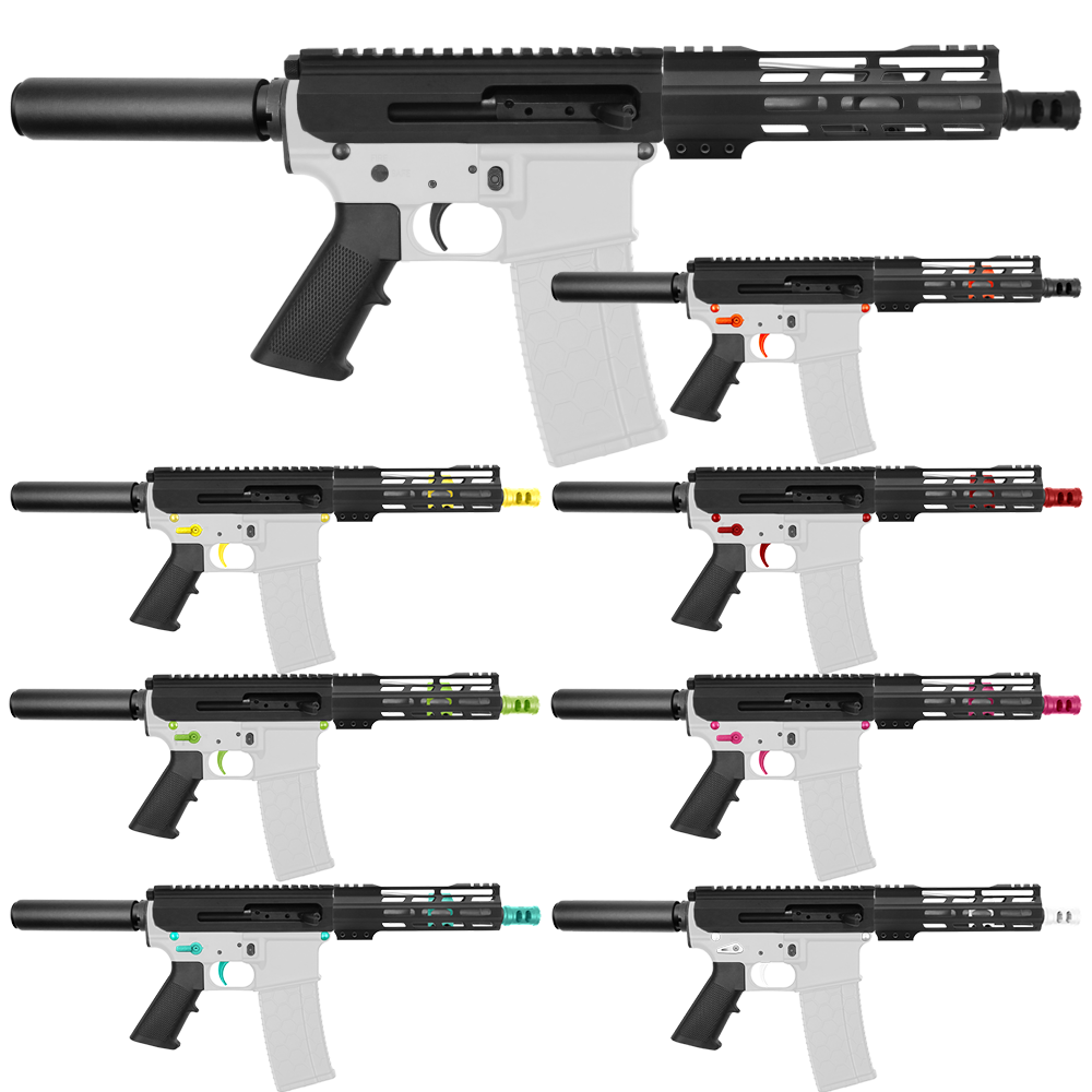 AR-15 .223/5.56 7" Barrel 7" Handguard M Lok|''LEAD SIDE CHARGING EDITION'' Pistol Kit