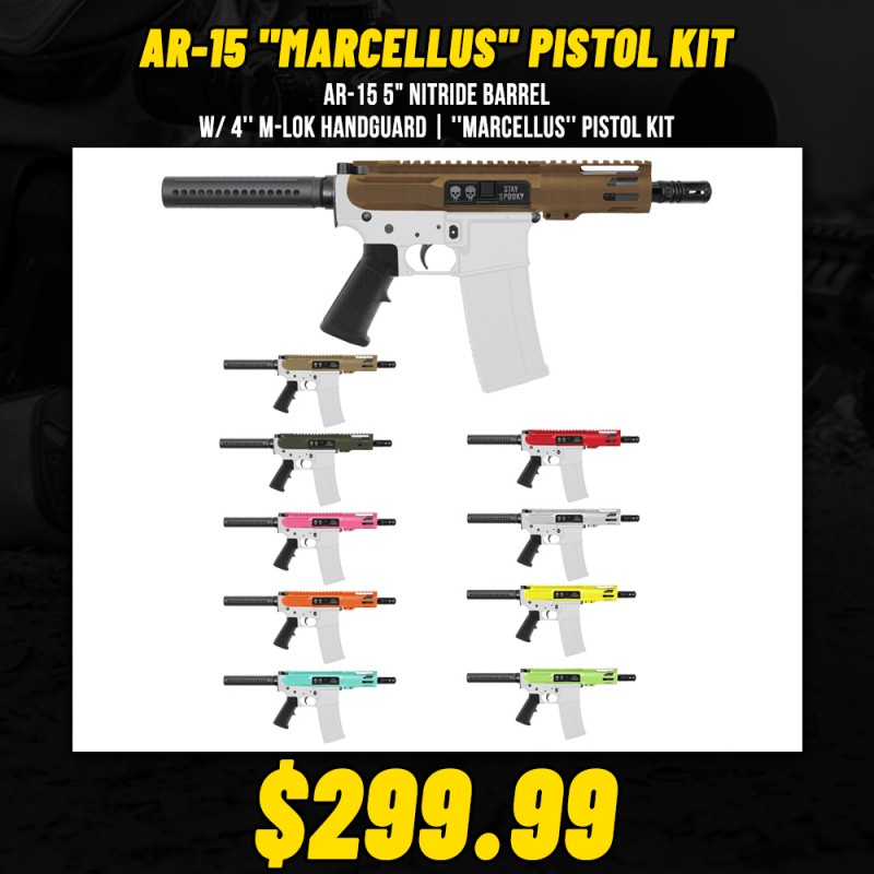 AR-15 5" Nitride Barrel W/ 4'' M-Lok Handguard| ''MARCELLUS'' Pistol Kit AR-15 5" Nitride Barrel W/ 4'' M-Lok Handguard| ''MARCELLUS'' Pistol Kit