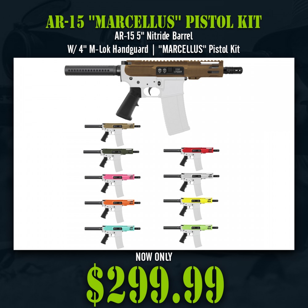  AR-15 5" Nitride Barrel W/ 4'' M-Lok Handguard| ''MARCELLUS'' Pistol Kit