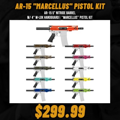 AR-15 5" Nitride Barrel W/ 4'' M-Lok Handguard| ''MARCELLUS'' Pistol Kit