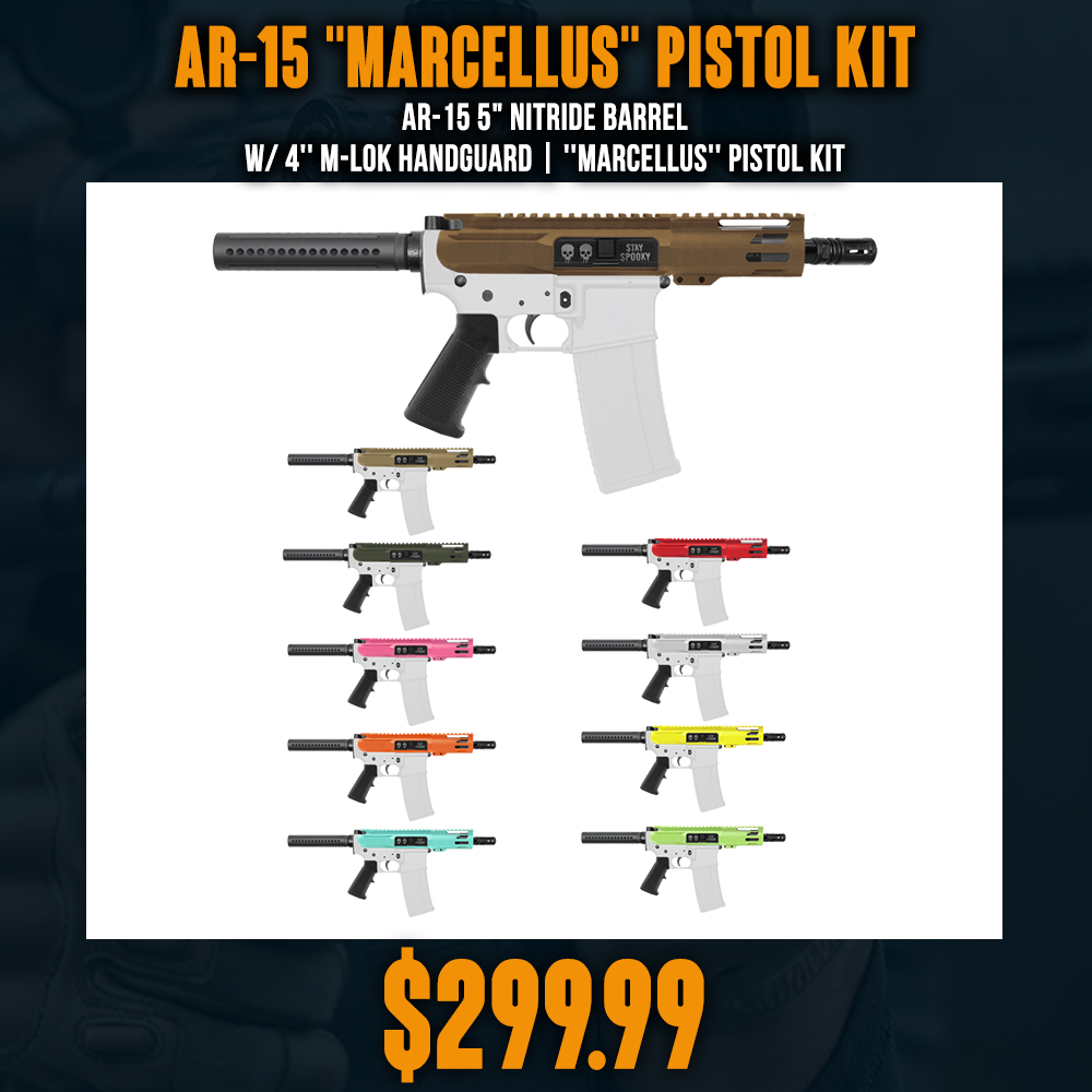 AR-15 5" Nitride Barrel W/ 4'' M-Lok Handguard| ''MARCELLUS'' Pistol Kit AR-15 5" Nitride Barrel W/ 4'' M-Lok Handguard| ''MARCELLUS'' Pistol Kit