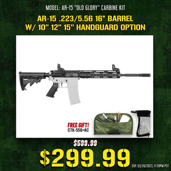 AR-15 .223/5.56 16" Barrel W/ 10'' 12'' 15'' Handguard option | ''OLD GLORY'' Carbine Kit