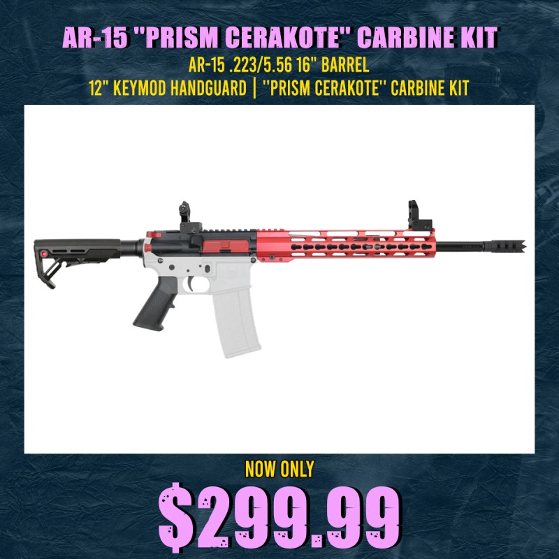 AR-15 .223/5.56 16" Barrel 12" Keymod Handguard | ''PRISM CERAKOTE'' Carbine Kit AR-15 .223/5.56 16" Barrel 12" Keymod Handguard | ''PRISM CERAKOTE'' Carbine Kit