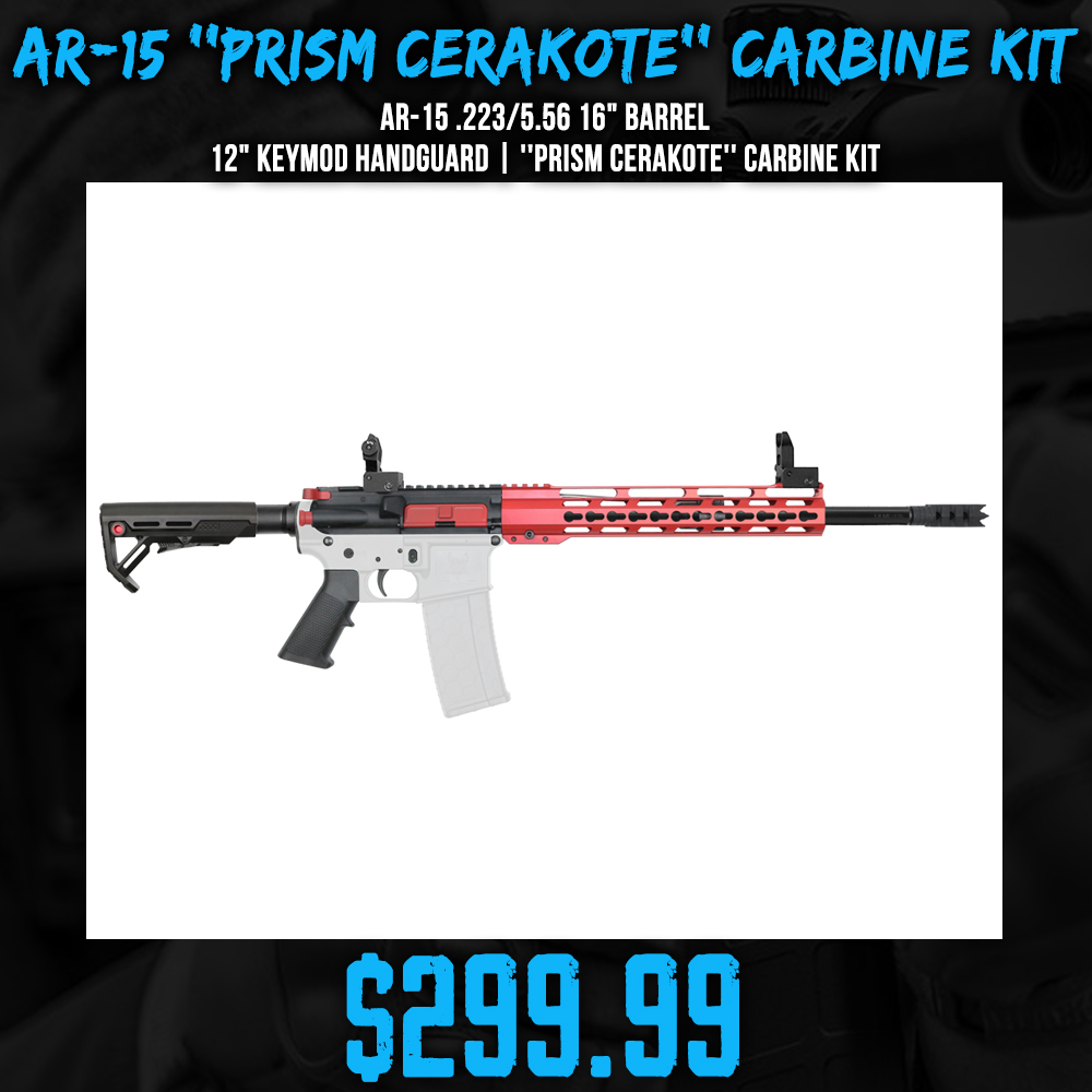 AR-15 .223/5.56 16" Barrel 12" Keymod Handguard | ''PRISM CERAKOTE'' Carbine Kit