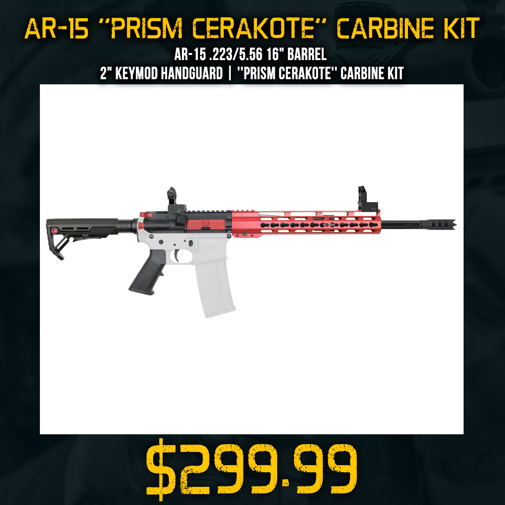 AR-15 .223/5.56 16" Barrel 12" Keymod Handguard | ''PRISM CERAKOTE'' Carbine Kit