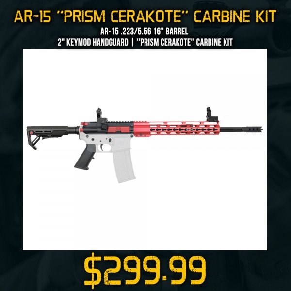 AR-15 .223/5.56 16" Barrel 12" Keymod Handguard | ''PRISM CERAKOTE'' Carbine Kit