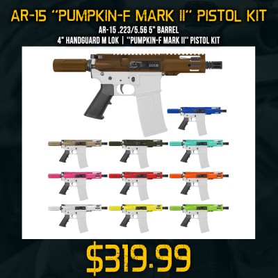 AR-15 .223/5.56 5" Barrel 4" Handguard M Lok| ''PUMPKIN-F MARK II'' Pistol Kit