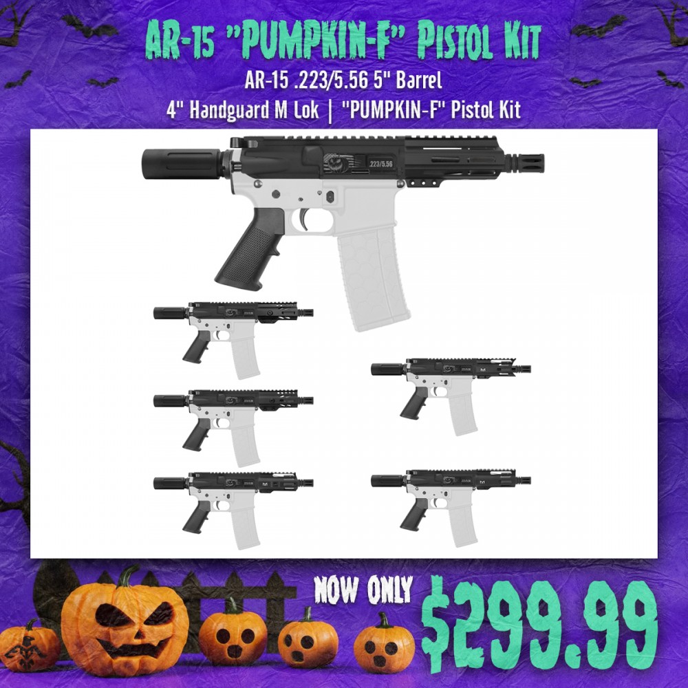 AR-15 .223/5.56 5" Barrel 4" Handguard M Lok| ''PUMPKIN-F'' Pistol Kit