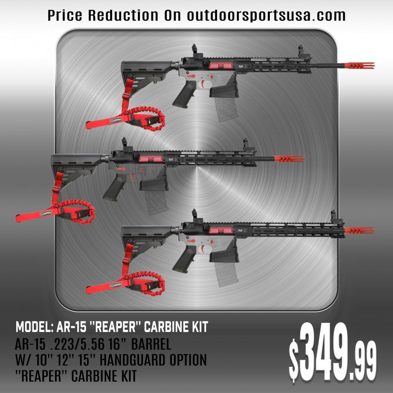 AR-15 .223/5.56 16" Barrel W/ 10'' 12'' 15'' Handguard Option | ''REAPER'' Carbine Kit