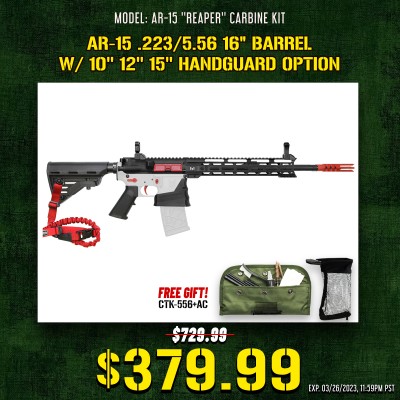 AR-15 .223/5.56 16" Barrel W/ 10'' 12'' 15'' Handguard Option | ''REAPER'' Carbine Kit